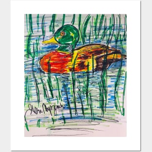 A Duck Decoy in a pond Posters and Art